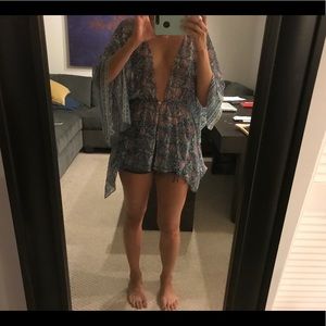 Vintage and Unique Silk Print Floral Top